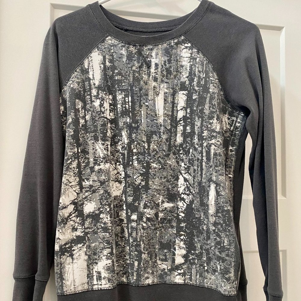Eddie Bauer Cotton Trees Sweatshirt Gray Small